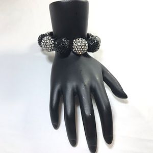 Magnetic clasp statement bracelet.  Black & Silver